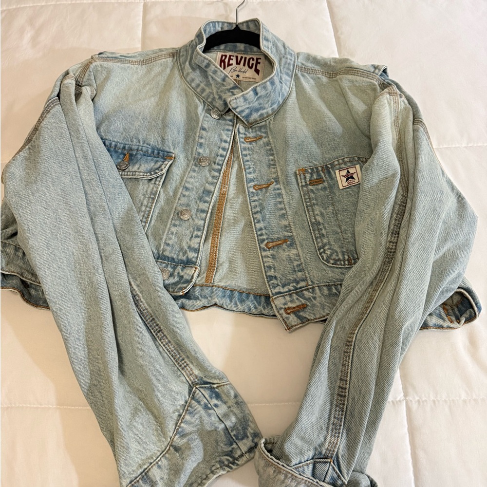 Revise Light Blue Cropped Denim Jacket